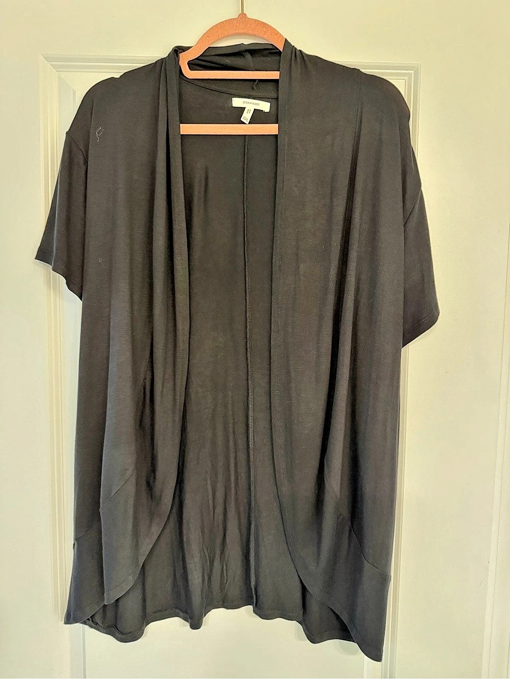 Maurices Black Tunic Short Sleeve Cardigan Top Size XXL Like New